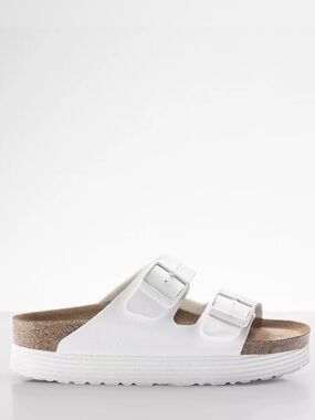 Birkenstock Papillio White Dual-Buckle Slide Sandals